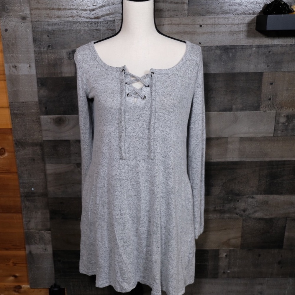 NWT Ninexis Sweater Dress W/ Pockets SZ MED~GREY